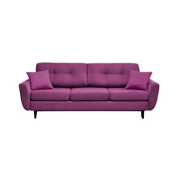 Fialová trojmístná rozkládací pohovka s černými nohami Mazzini Sofas Jasmin-image-2