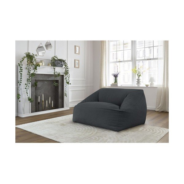 Tmavě šedý manšestrový sedací vak Lilibet – Bobochic Paris-image-1