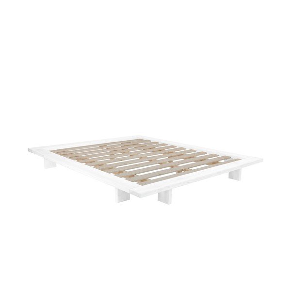 Dvoulůžková postel z borovicového dřeva s matrací Karup Design Japan Comfort Mat White/Natural, 140 x 200 cm-image-3