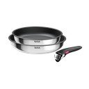 Nerezové pánve s nepřilnavým povrchem a odnímatelnou rukojetí v sadě 2 ks ø 26 cm INGENIO Cook Eat L8813S75 – Tefal