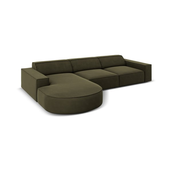 Zelená sametová rohová pohovka (levý roh) Jodie - Micadoni Home-image-4