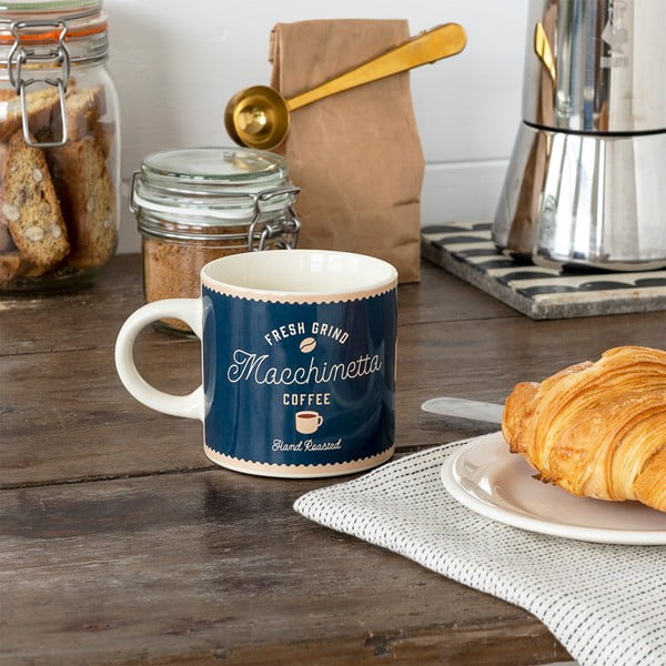 Tmavě modrý/krémový keramický hrnek 350 ml Macchinetta – Rex London-image-1