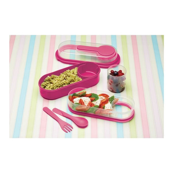 Růžový svačinový box Kitchen Craft Coolmovers Rectangular-image-1