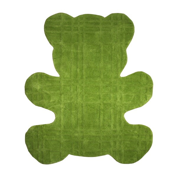 Dětský zelený koberec Teddy, 100x120 cm