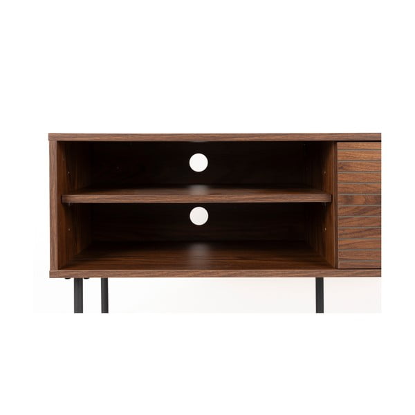 Hnědý TV stolek v dekoru ořechu 120x50x40 cm Stripes – White Label-image-4