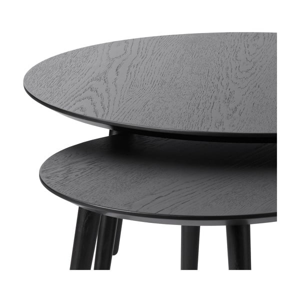 Černé kulaté konferenční stolky v sadě 2 ks ø 88 cm Adda – Unique Furniture-image-3