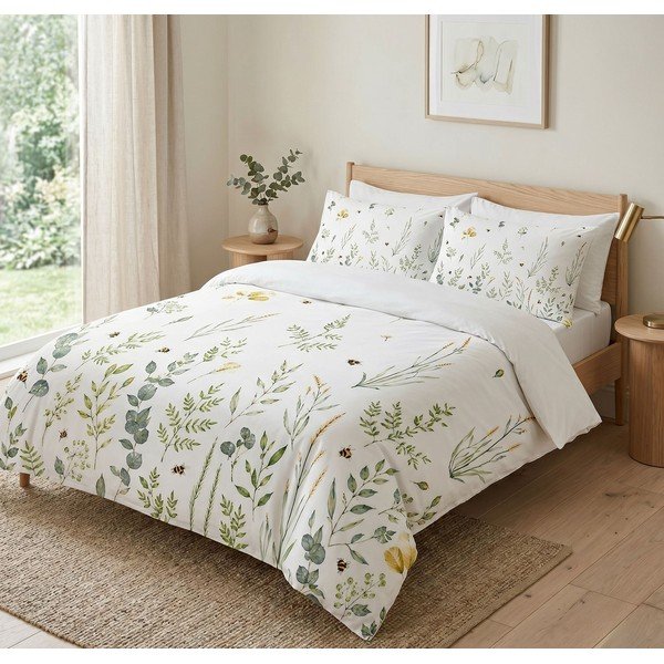 Bílé povlečení na jednolůžko 200x140 cm Gardenia – Mijolnir-image-1