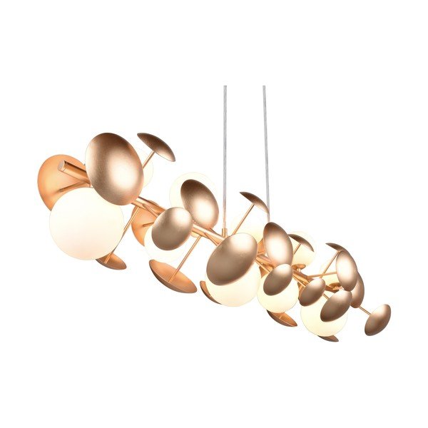 Závěsné svítidlo se skleněným stínidlem ve zlato-bílé barvě Bubble – Trio Select-image-1