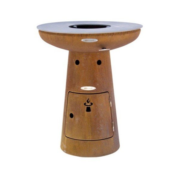 Hnědý venkovní gril na dřevo Remundi Nero S, ø 62 cm-image-2