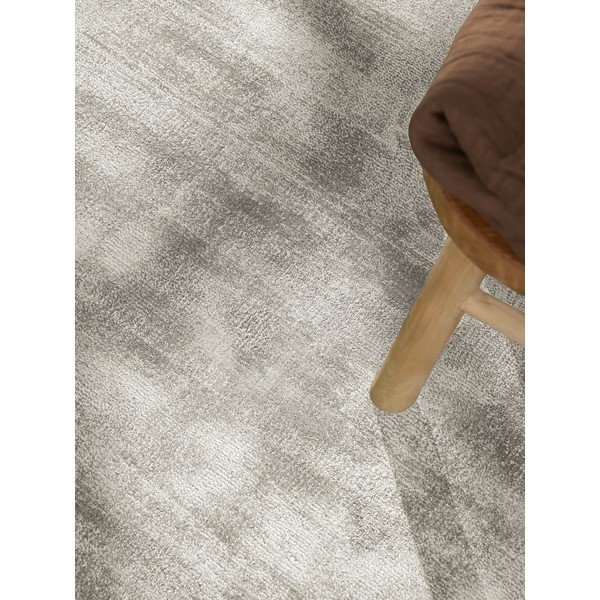 Šedý ručně tkaný kulatý koberec z viskózy ø 120 cm Noemi – Vikosa-image-3