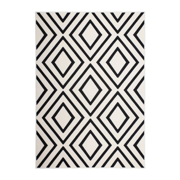 Černo-bílý koberec Kayoom Sentosa Ronse, 80 x 300 cm