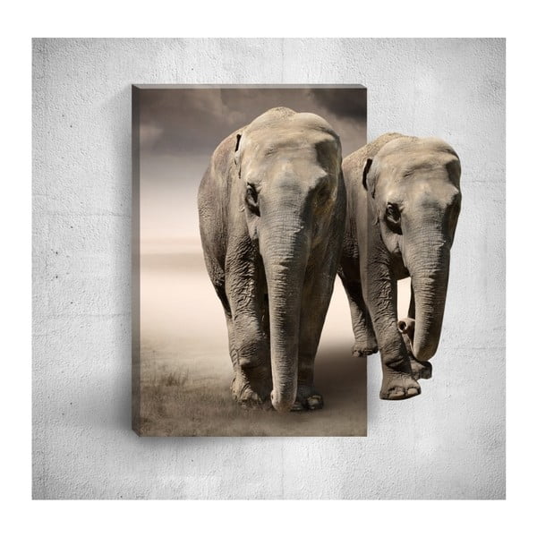 Nástěnný 3D obraz Mosticx Two Elephants, 40 x 60 cm
