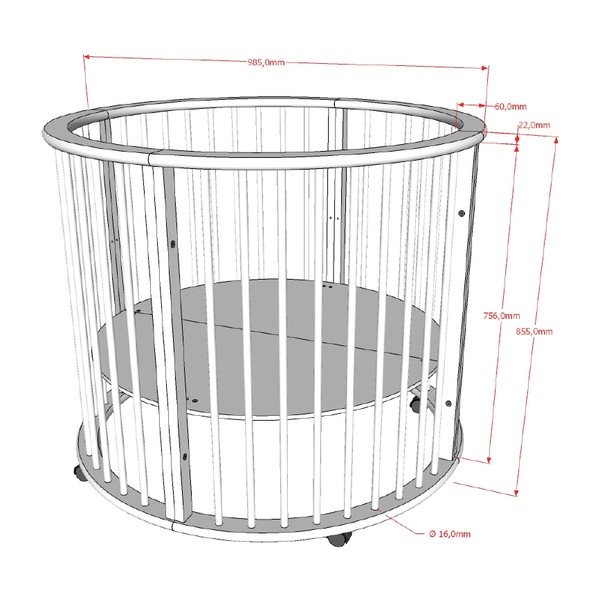 Bílá dětská ohrádka z bukového dřeva 90x90 cm Dino – Vipack-image-3