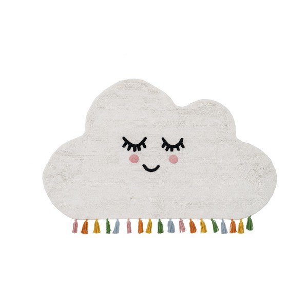 Bílý bavlněný dětský koberec 90x150 cm Cloud – Ixia
