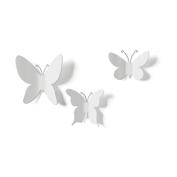 Sada 9 bílých nástěnných 3D dekorací Umbra Butterflies-image-3