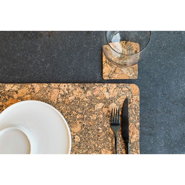 Korkové podtácky v přírodní barvě v sadě 4 ks Querco – ZicZac-image-1