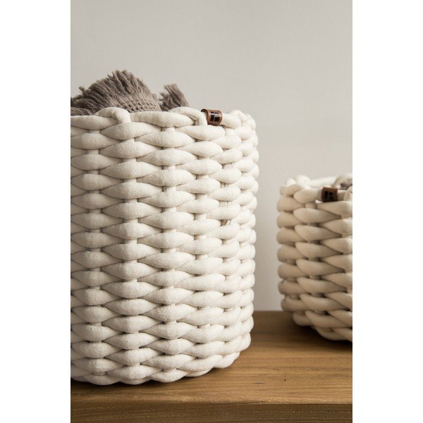 Látkový košík ø 25x25 cm Peach Skin Round M – Bigso-image-2