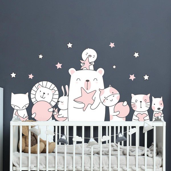 Dětská nástěnná samolepka Ambiance Star Guardian Animals, 90 x 60 cm-image-1