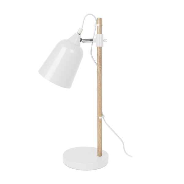 Bílá stolní lampa Leitmotiv Wood
