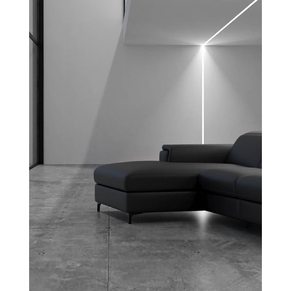 Tmavě šedá kožená rohová pohovka (levý roh) Brito – MESONICA-image-3
