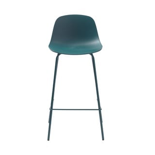 Plastová barová židle v petrolejové barvě 92,5 cm Whitby – Unique Furniture
