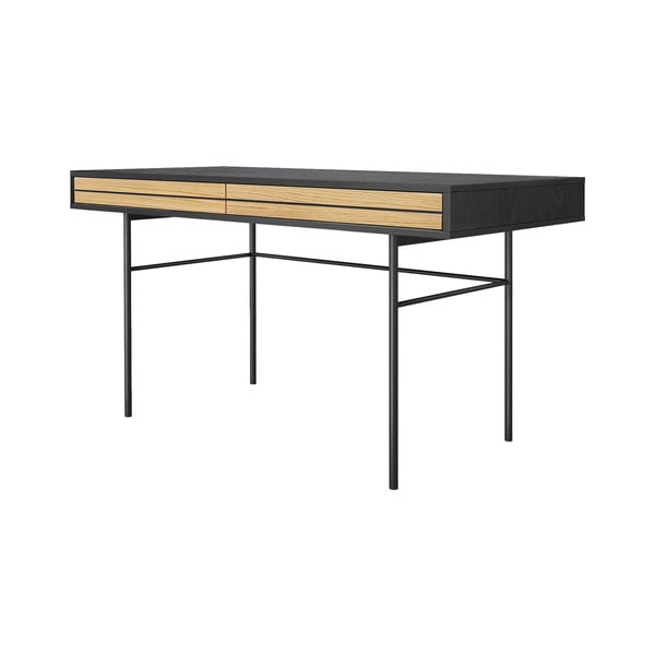 Černý psací stůl Woodman Stripe, 130 x 60 cm-image-2