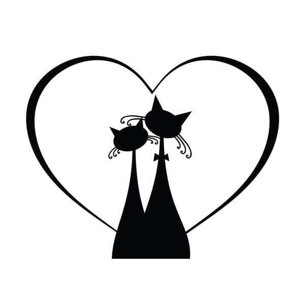 Černá samolepka na vypínač Ambiance Cat Couple-image-2