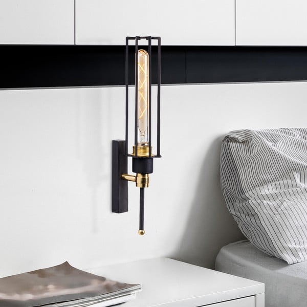 Nástěnné svítidlo v černé a zlaté barvě ø 8 cm Fellini – Opviq lights-image-1
