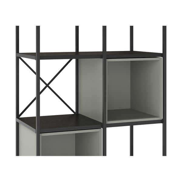 Zeleno-černá knihovna 71x179 cm Anya – Marckeric-image-4