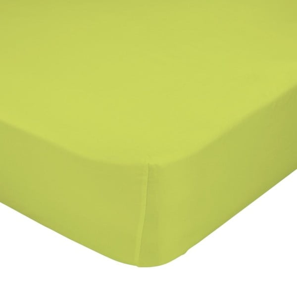 Zelené elastické prostěradlo HF Living Basic, 90 x 200 cm