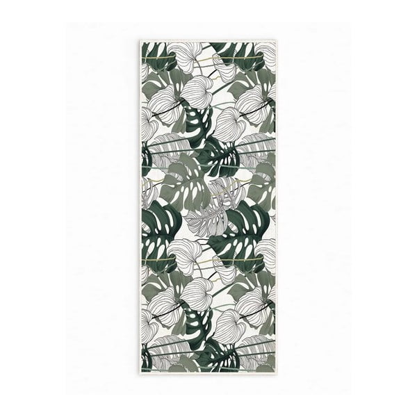 Bílo-zelený pratelný koberec 80x150 cm Monstera – Oyo Concept