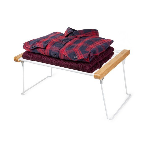 Bílá nastavitelná polička do skříně na oblečení Compactor Extandable Shelf Rack-image-3