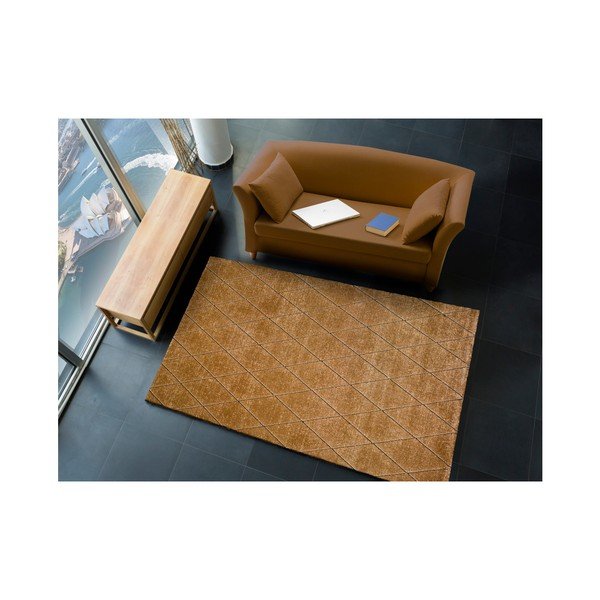 Hnědý koberec Universal Bukit Copper, 70 x 135 cm