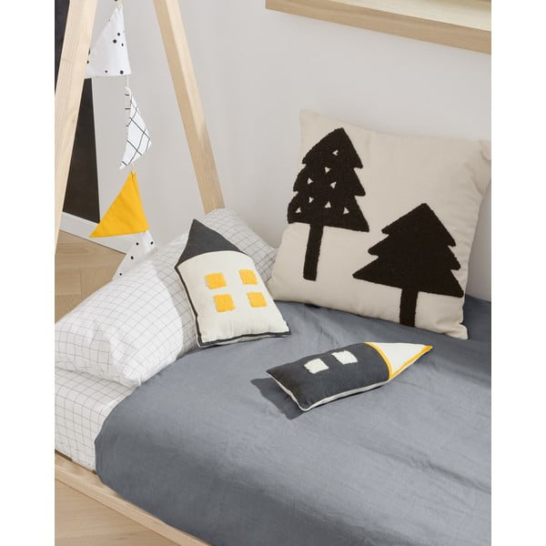 Černo-béžový dětský polštář z organické bavlny Kave Home Nisi, 13 x 35 cm-image-2