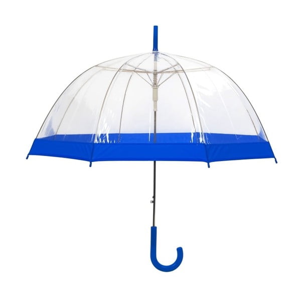 Transparentní holový deštník s modrými detaily Ambiance Birdcage Border, ⌀ 85 cm