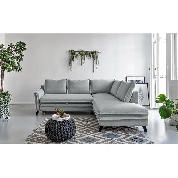 Světle šedá rozkládací rohová pohovka Miuform Charming Charlie L, pravý roh-image-1