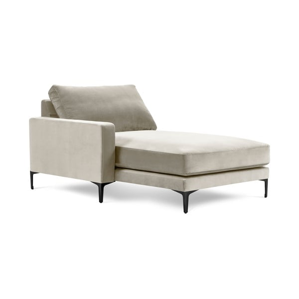 Béžová sametová lenoška Kooko Home Harmony, levý roh-image-2