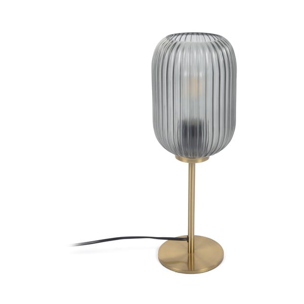 Stolní lampa ve zlaté barvě se skleněným stínidlem (výška 40 cm) Hestia – Kave Home