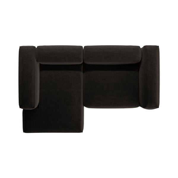 Černá rohová pohovka (levý roh/s lenoškou) Bergamo – Cosmopolitan Design-image-3