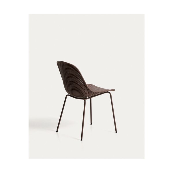 Hnědá kovová zahradní židle Quinby – Kave Home-image-3