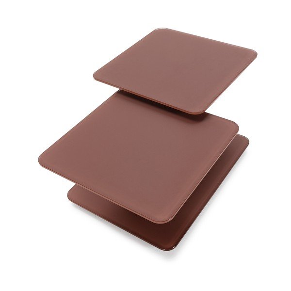 Skleněný konferenční stolek v terakotové barvě 54x115 cm Elvi – Marckeric-image-3