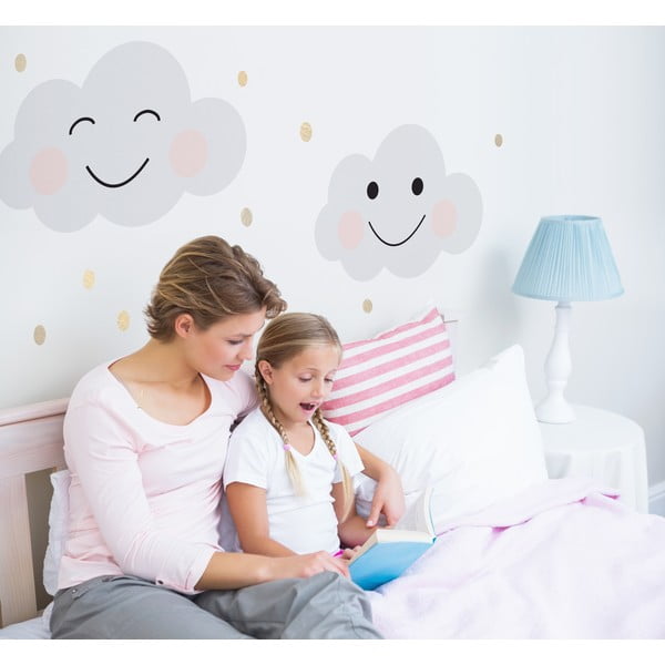 Sada 3 nástěnných samolepek Dekornik Clouds Smile-image-1