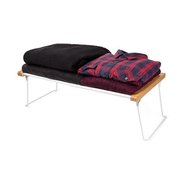 Bílá nastavitelná polička do skříně na oblečení Compactor Extandable Shelf Rack-image-4