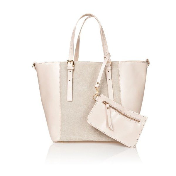 Kožená kabelka Luna, světle béžová