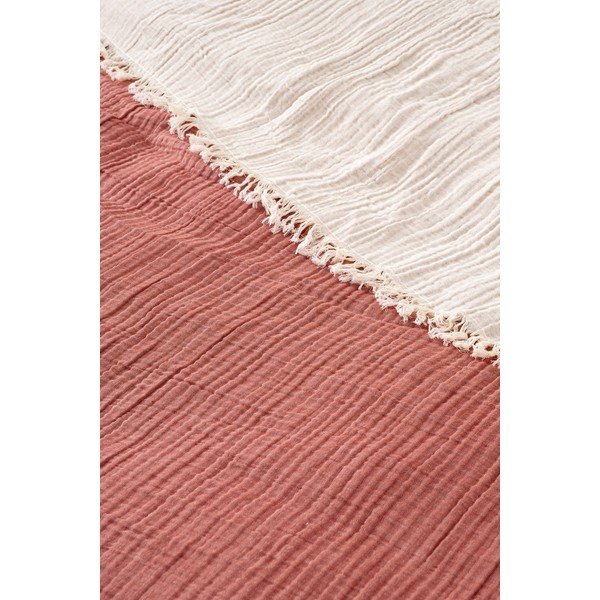 Mušelínový přehoz na dvoulůžko v cihlové barvě 230x250 cm – Mijolnir-image-1
