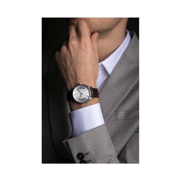 Pánské hodinky s hnědým páskem z pravé kůže Walter Bach Marrio-image-3