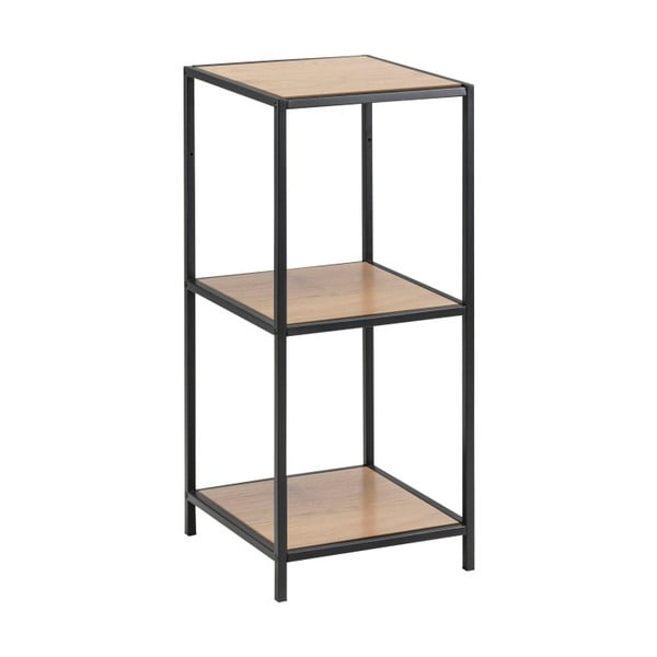 Knihovna v dekoru dubu v černo-přírodní barvě 37x83 cm Seaford – Actona-image-2