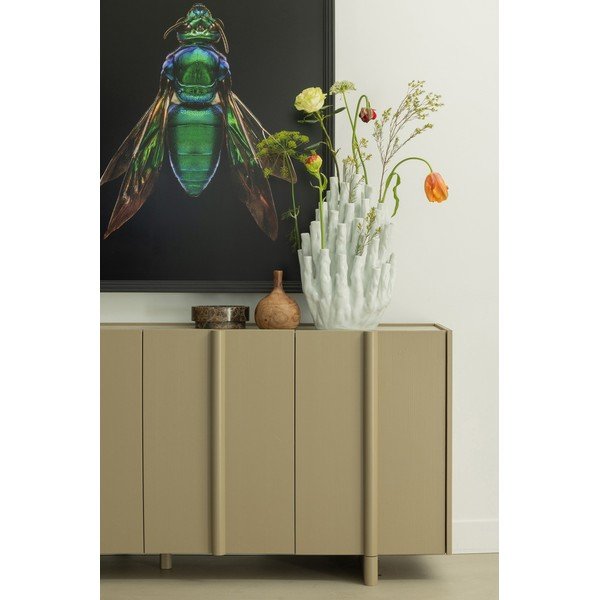 Béžová nízká komoda z borovicového dřeva 200x85 cm Basu – WOOOD-image-4