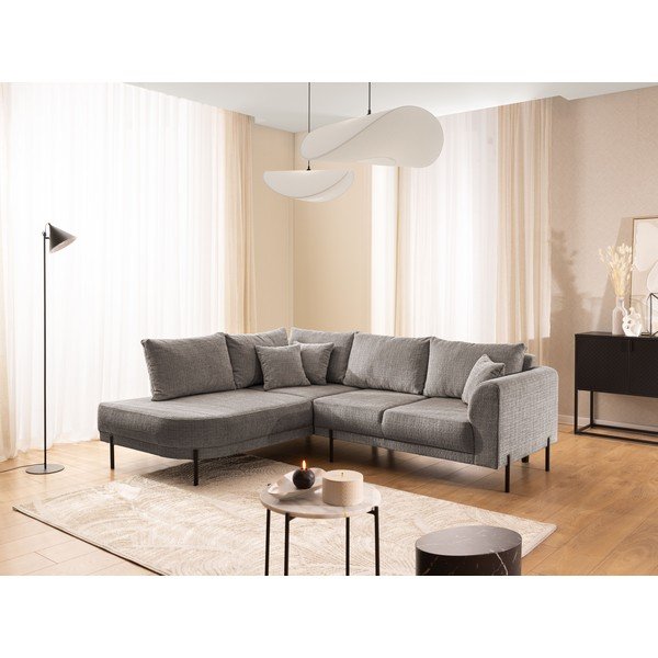 Taupe žinylková rohová pohovka (levý roh/do L) Mauris  – Ropez-image-1