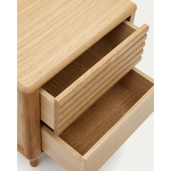 Noční stolek v dekoru dubu v přírodní barvě Lenon – Kave Home-image-3